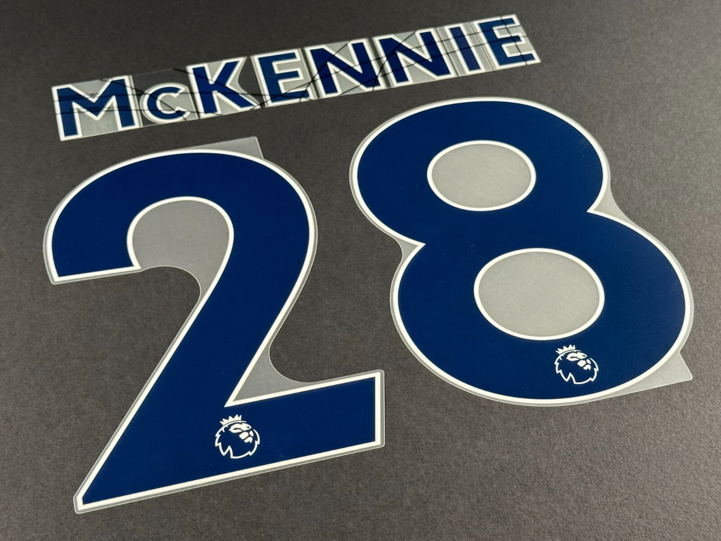 LEEDS UNITED 2022 2023 McKENNIE 28 OFFICIAL AVERY BLUE PLAYER SIZE NAME SET