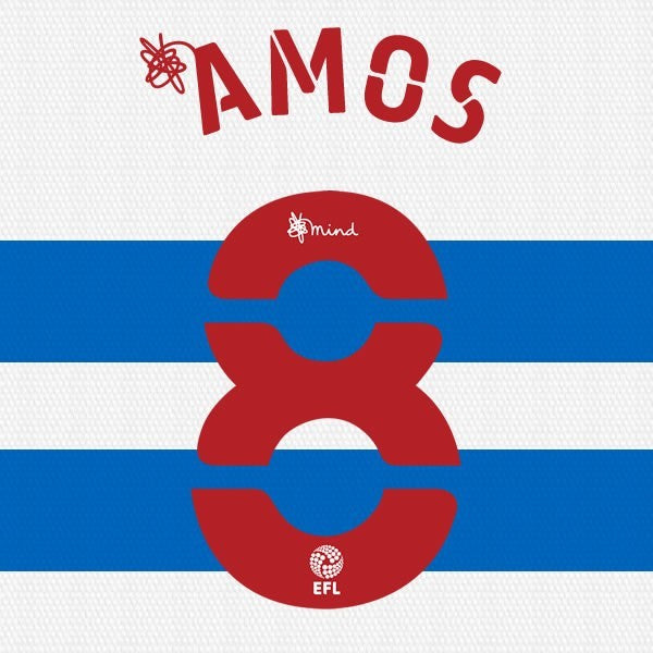 QPR 2020 2021 OFFICIAL AMOS 8 HOME PLAYER SIZE NAME SET