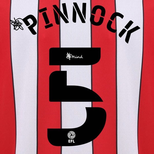 BRENTFORD 2020 2021 OFFICIAL PINNOCK 5 HOME PLAYER SIZE NAME SET