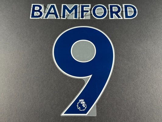 LEEDS UNITED 2022 2023 BAMFORD 9 OFFICIAL AVERY BLUE PLAYER SIZE NAME SET