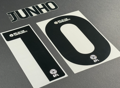 24 / 25 STOKE CITY FC JUNHO 10 OFFICIAL BLACK AWAY PLAYER SIZE NAME SET