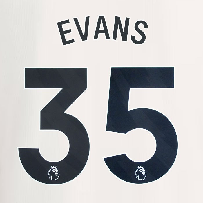 2023 2024 MANCHESTER UNITED EVANS 35 3rd BLACK PLAYER SIZE NAMESET
