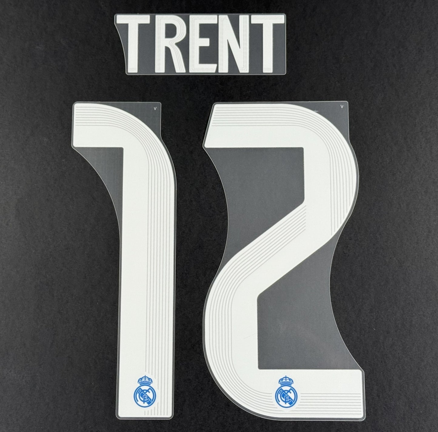 2025 2026 REAL MADRID TRENT 12 OFFICIAL 3RD PLAYER SIZE NAMESET