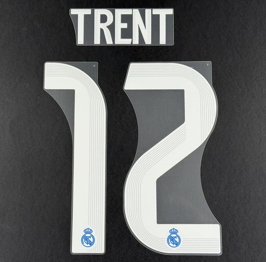 2025 2026 REAL MADRID TRENT 12 OFFICIAL 3RD PLAYER SIZE NAMESET