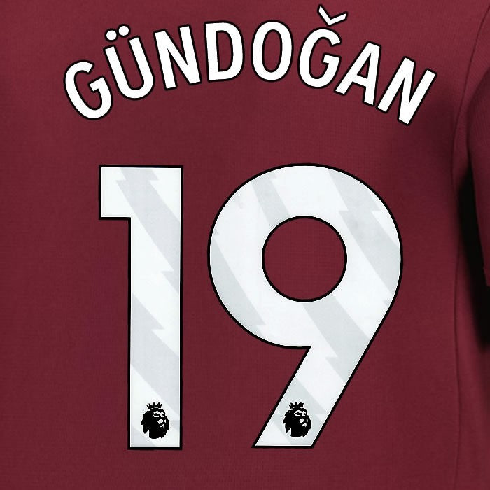 2024 2025 MANCHESTER CITY GUNDOGAN 19 WHITE 3RD PLAYER SIZE NAME SET