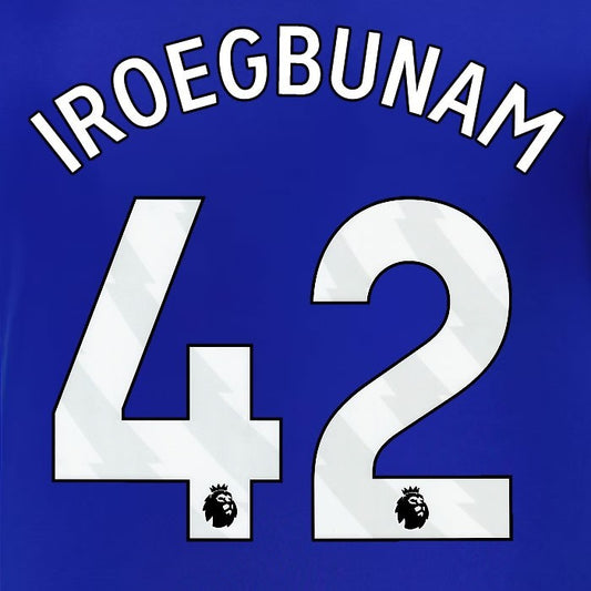 2024 2025 EVERTON IROEGBUNAM 42 OFFICIAL WHITE HOME PLAYER SIZE NAMESET