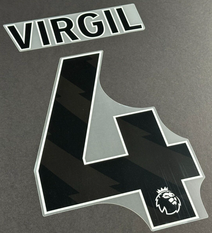 2023 2024 LIVERPOOL VIRGIL 4 OFFICIAL AVERY DENNISON BLACK PLAYER SIZE NAME SET