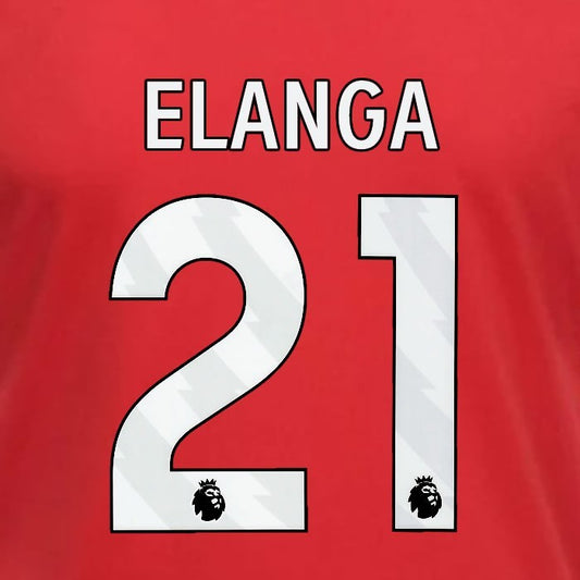 2023 2024 OFFICIAL NOTTINGHAM ELANGA 21 WHITE HOME PLAYER SIZE NAMESET