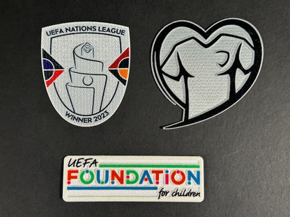 2023 2024 OFFICIAL SPORTING ID SPAIN UEFA NATIONS LEAGUE WINNER SLEEVE PATCH SET