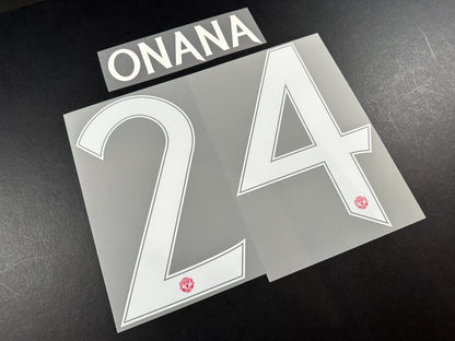 2024 2025 OFFICIAL MAN UNITED ONANA 24 WHITE CUP PLAYER SIZE NAMESET