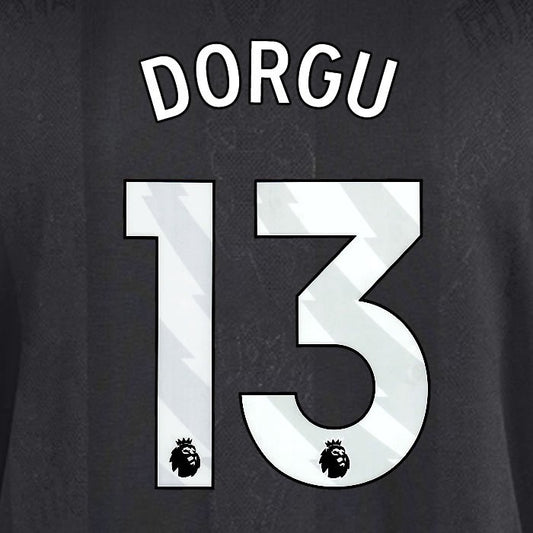 2025 2026 MANCHESTER UNITED DORGU 13 3RD WHITE PLAYER SIZE NAMESET