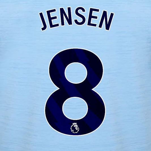 2023 2024 BRENTFORD JENSEN 8 OFFICIAL BLUE AWAY PLAYER SIZE NAMESET