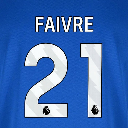 2025 2026 BOURNEMOUTH FAIVRE 21 WHITE AWAY PLAYER SIZE NAME SET
