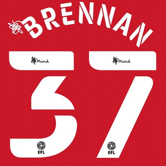 BLACKBURN 2020 2021 OFFICIAL BRENNAN 37 AWAY PLAYER SIZE NAME SET