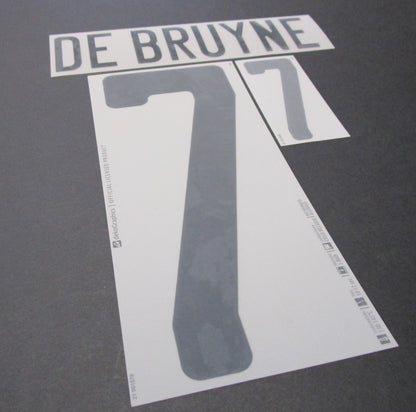 BELGIUM 2020 2021 OFFICIAL DE BRUYNE 7 AWAY BLACK PLAYER SIZE NAMESET