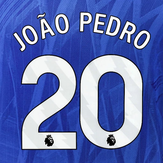 2025 2026 OFFICIAL CHELSEA JOAO PEDRO 20 WHITE HOME PLAYER SIZE NAMESET