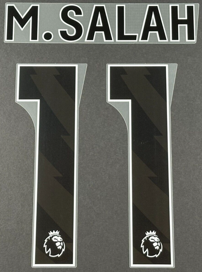 LIVERPOOL 2023/25 M.SALAH 11 OFFICIAL AVERY DENNISON BLACK PLAYER SIZE NAME SET
