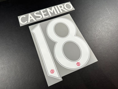 2024 2025 OFFICIAL MAN UNITED CASEMIRO 18 WHITE CUP PLAYER SIZE NAMESET