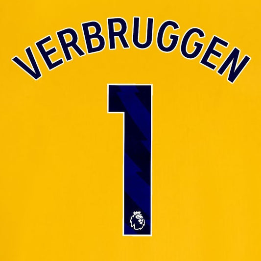 2024 2025 OFFICIAL BRIGHTON VERBRUGGEN 1 AWAY BLUE PLAYER SIZE NAMESET