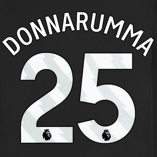 2025 2026 MANCHESTER CITY DONNARUMMA 25 WHITE AWAY PLAYER SIZE NAME SET