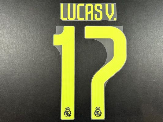 2022 2023 AVERY DENNISON REAL MADRID LUCAS V. 17 3RD GREEN PLAYER SIZE NAMESET
