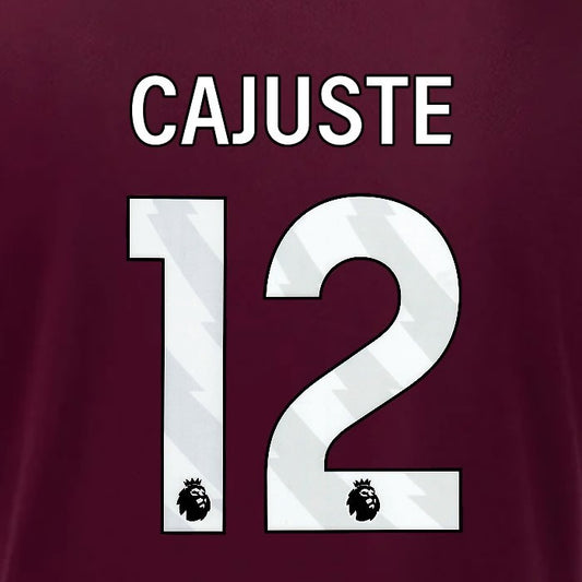 2024 2025 OFFICIAL IPSWICH TOWN CAJUSTE 12 WHITE AWAY PLAYER SIZE NAME SET