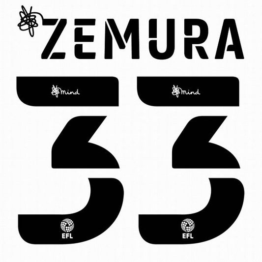 BOURNEMOUTH 2020 2021 OFFICIAL ZEMURA 33 ELMS 3RD PLAYER SIZE NAME SET
