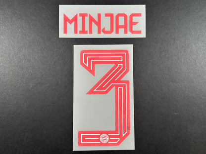 2023 2024 OFFICIAL BAYERN MUNICH MINJAE 3 HOME RED PLAYER SIZE NAMESET