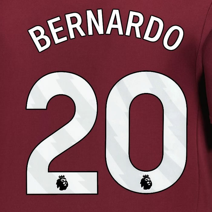 2024 2025 MANCHESTER CITY BERNARDO 20 WHITE 3RD PLAYER SIZE NAME SET