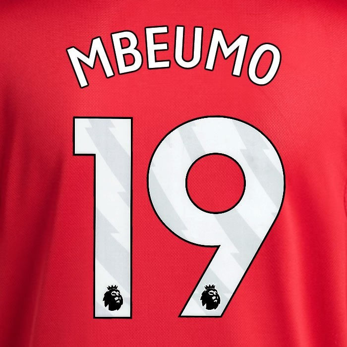 2025 2026 MANCHESTER UNITED MBEUMO 19 HOME WHITE PLAYER SIZE NAMESET