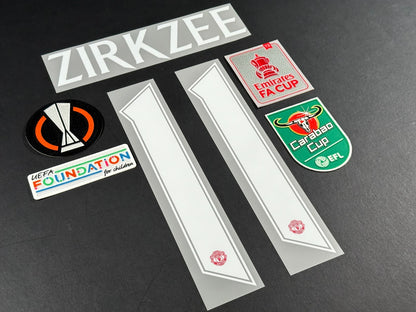 2024 2025 OFFICIAL MAN UNITED ZIRKZEE 11 WITH SLEEVE PATCHES PLAYER SIZE