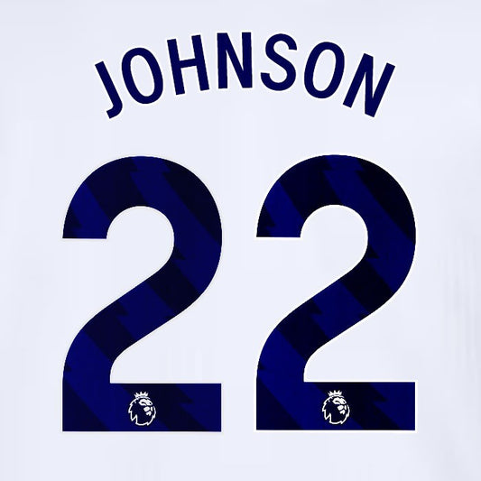 2024 2025 TOTTENHAM JOHNSON 22 BLUE HOME PLAYER SIZE NAME SET