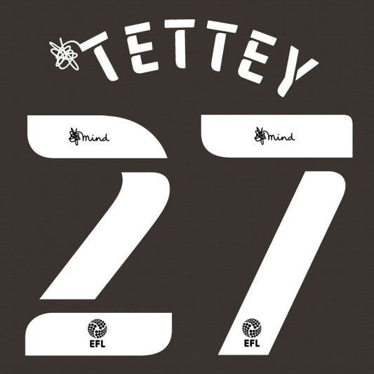 NORWICH 2020 2021 OFFICIAL TETTEY 27 3RD PLAYER SIZE NAME SET