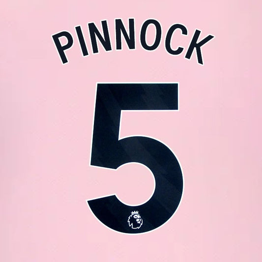 2024 2025 BRENTFORD PINNOCK 5 OFFICIAL BLACK AWAY PLAYER SIZE NAMESET