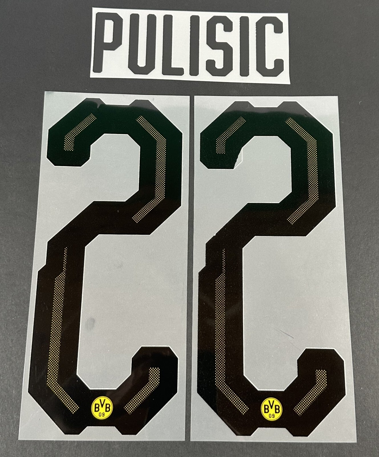 2018 2019 ELMS UK BORUSSIA DORTMUND PULISIC 22 HOME PLAYER SIZE NAME SET