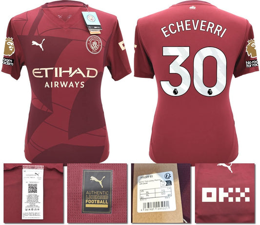 BNWT 24 25 MAN CITY PUMA THIRD ECHEVERRI 30 + PATCHES FOOTBALL SHIRT MENS XL