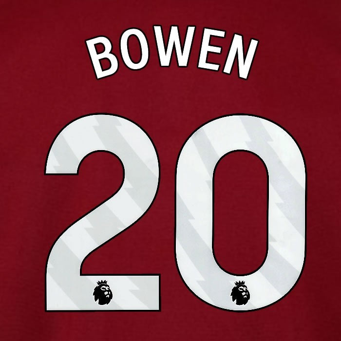 2025 2026 WEST HAM BOWEN 20 OFFICIAL WHITE HOME PLAYER SIZE NAMESET