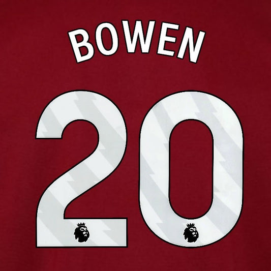 2025 2026 WEST HAM BOWEN 20 OFFICIAL WHITE HOME PLAYER SIZE NAMESET