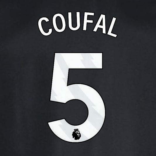 2024 2025 WEST HAM COUFAL 5 OFFICIAL WHITE AWAY PLAYER SIZE NAMESET