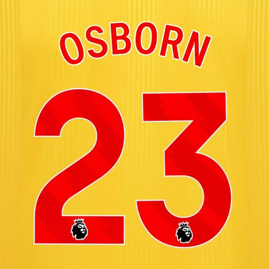 2023 2024 SHEFFIELD UNITED OFFICIAL OSBORN 23 RED AWAY PLAYER SIZE NAMESET