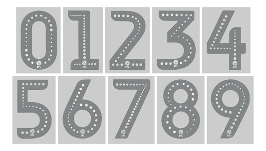 2019 2020 OFFICIAL EFL FOOTBALL LEAGUE SILVER PLAYER SIZE SHORT NUMBERS