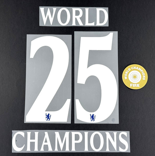 2025 2026 OFFICIAL CHELSEA WORLD CHAMPIONS 25 HOME CUP PRINT + CHAMPIONS PATCH