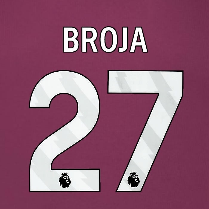 2025 2026 BURNLEY BROJA 27 OFFICIAL WHITE HOME PLAYER SIZE NAMESET