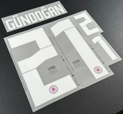GERMANY 2023 2025 OFFICIAL NAME & NUMBERING GUNDOGAN 21 AWAY PLAYER SIZE NAMESET