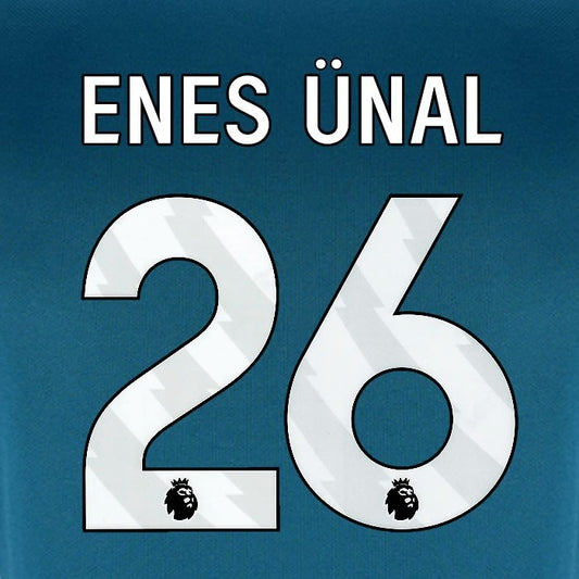 2024 2025 BOURNEMOUTH ENES UNAL 26 WHITE 3RD PLAYER SIZE NAME SET