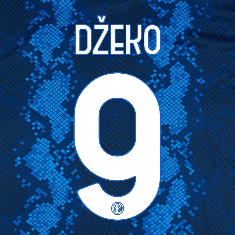 2021 2022 INTER MILAN OFFICIAL HOME DZEKO 9 PLAYER SIZE NAMESET