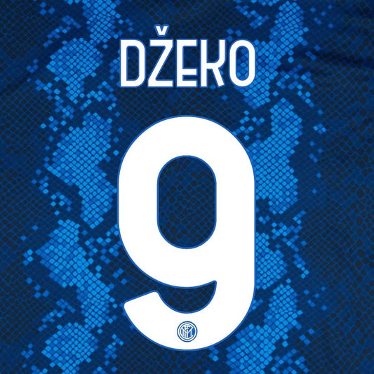 2021 2022 INTER MILAN OFFICIAL HOME DZEKO 9 PLAYER SIZE NAMESET