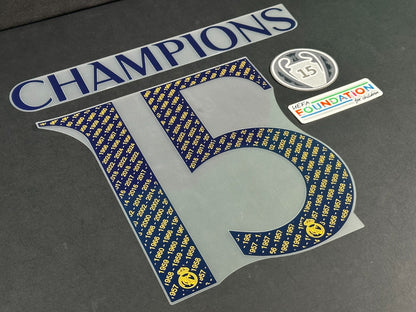 2024 AVERY DENNISON REAL MADRID CHAMPIONS 15 + x 15 SLEEVE PATCH + FOUNDATION