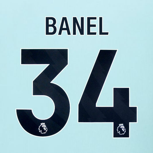 2025 2026 BURNLEY BANEL 34 OFFICIAL BLACK AWAY PLAYER SIZE NAMESET