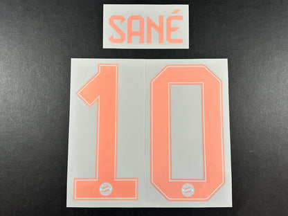 2024 2025 OFFICIAL BAYERN SANE 10 AWAY GOLD PLAYER SIZE NAMESET